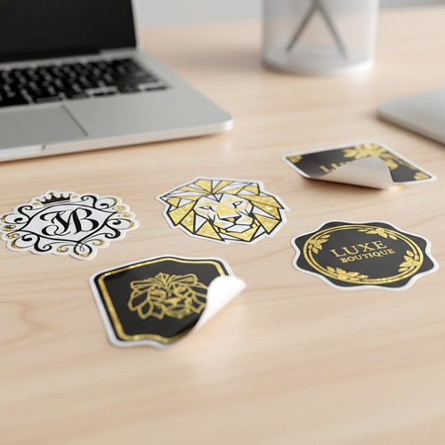 Custom Die Cut Gold Foil Sticker